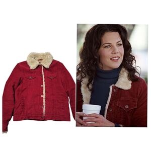 VTG Guide Series Red Corduroy Trucker Jacket Penny Lane Gilmore Girls Size Med
